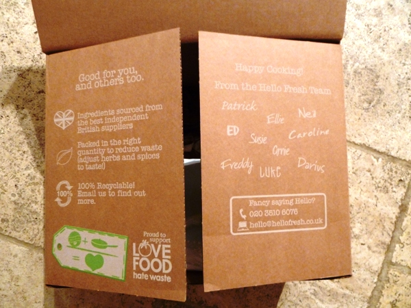 Hello Fresh delivery box