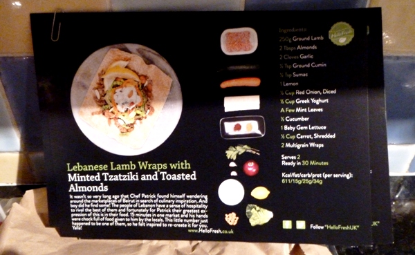 Hello Fresh recipe card